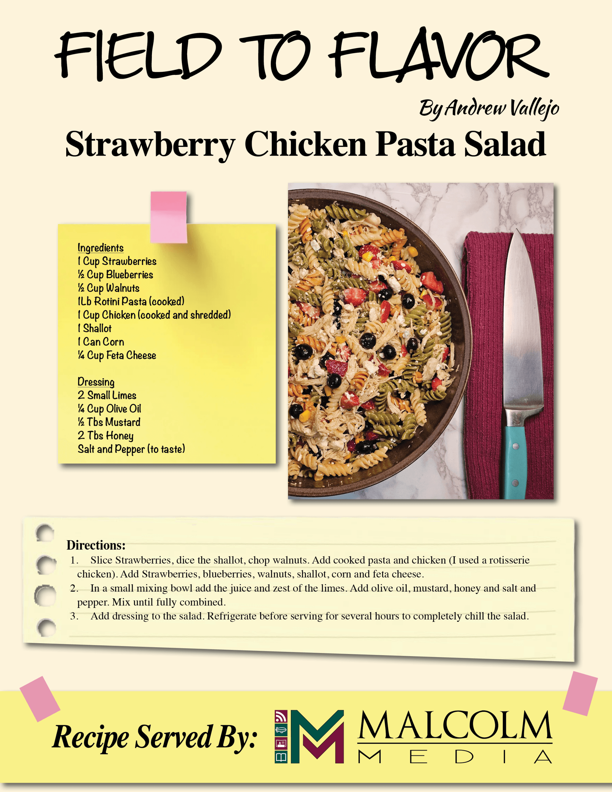 Strawberry Chicken Pasta Salad Recipe